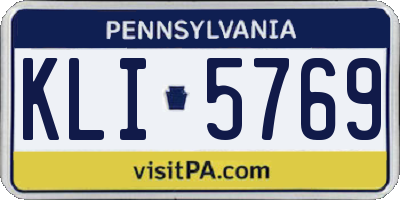 PA license plate KLI5769