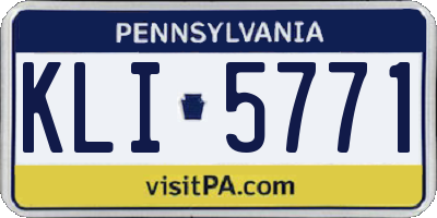 PA license plate KLI5771