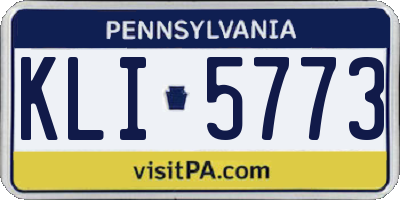 PA license plate KLI5773