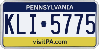 PA license plate KLI5775