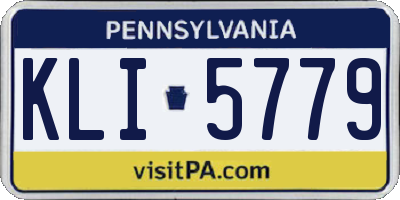 PA license plate KLI5779