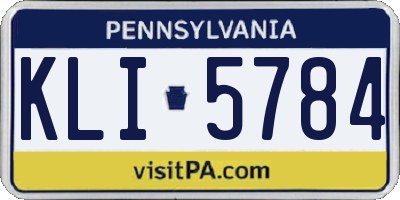 PA license plate KLI5784