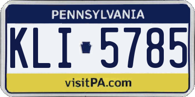 PA license plate KLI5785