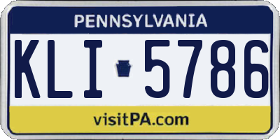 PA license plate KLI5786