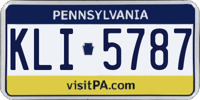 PA license plate KLI5787