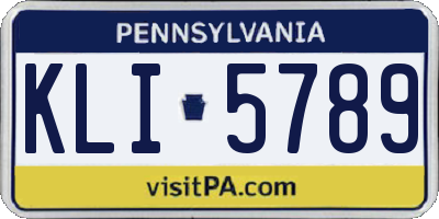 PA license plate KLI5789