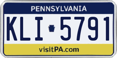 PA license plate KLI5791