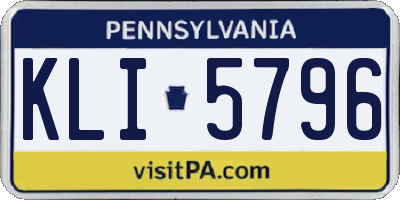 PA license plate KLI5796