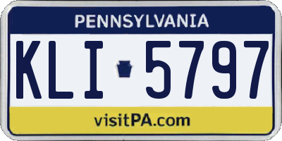 PA license plate KLI5797