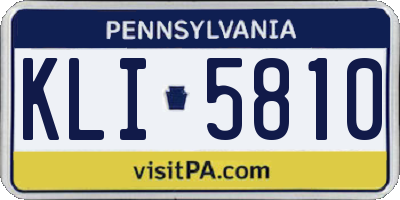 PA license plate KLI5810