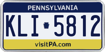 PA license plate KLI5812