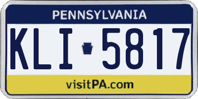 PA license plate KLI5817