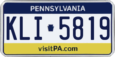 PA license plate KLI5819