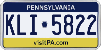 PA license plate KLI5822