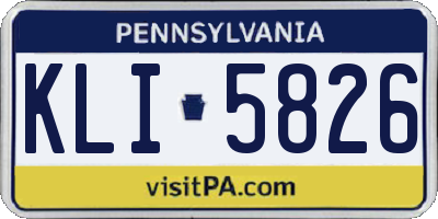 PA license plate KLI5826