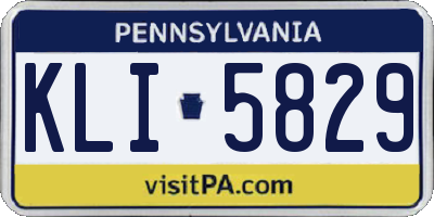 PA license plate KLI5829
