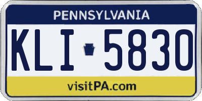 PA license plate KLI5830