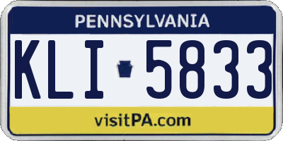 PA license plate KLI5833