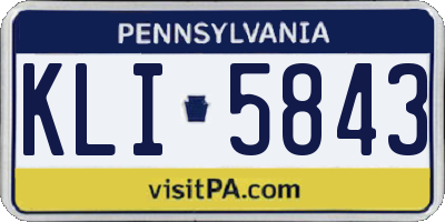PA license plate KLI5843