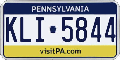 PA license plate KLI5844