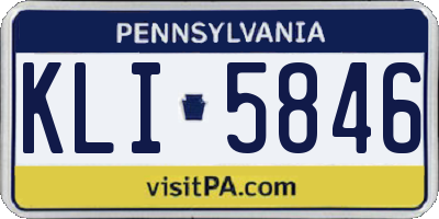 PA license plate KLI5846
