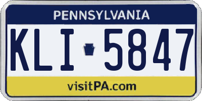 PA license plate KLI5847