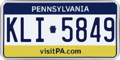 PA license plate KLI5849
