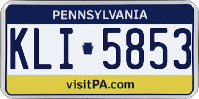 PA license plate KLI5853