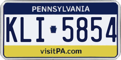 PA license plate KLI5854