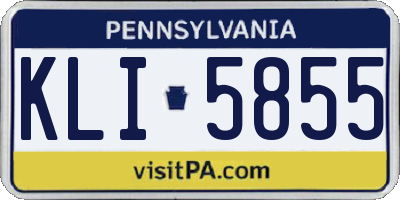PA license plate KLI5855