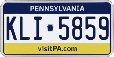 PA license plate KLI5859