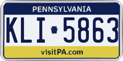 PA license plate KLI5863