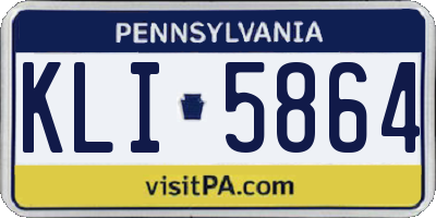 PA license plate KLI5864