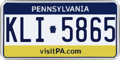 PA license plate KLI5865