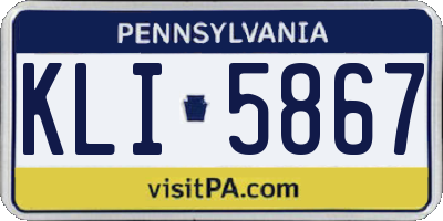 PA license plate KLI5867