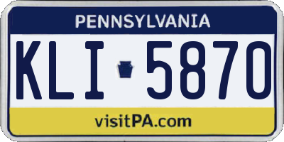 PA license plate KLI5870