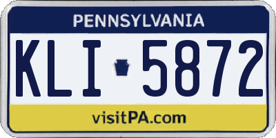 PA license plate KLI5872