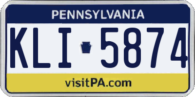 PA license plate KLI5874