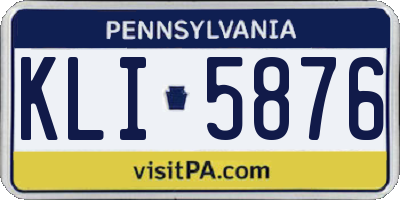 PA license plate KLI5876