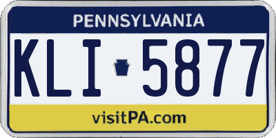 PA license plate KLI5877
