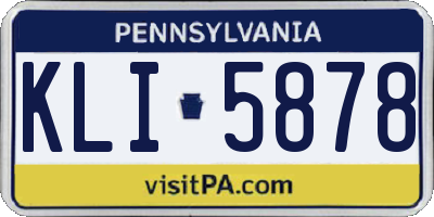PA license plate KLI5878