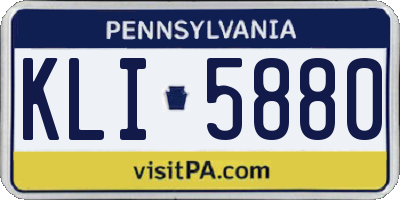 PA license plate KLI5880