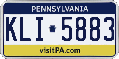 PA license plate KLI5883
