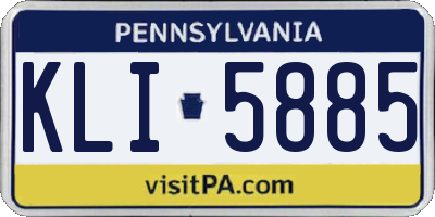 PA license plate KLI5885