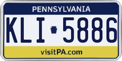 PA license plate KLI5886