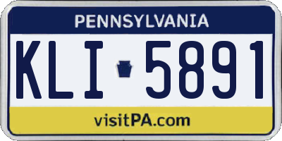 PA license plate KLI5891
