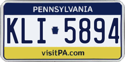PA license plate KLI5894