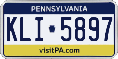 PA license plate KLI5897