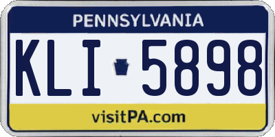 PA license plate KLI5898