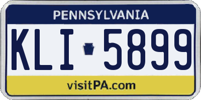 PA license plate KLI5899